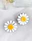 Fashion White Alloy Resin Flower Earrings