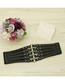 Fashion Black White K Rivets Full Studded Elastic Dress Belt