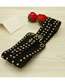 Fashion Black Wide Belt With Studded Elastic Buckle