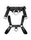 Fashion Black Ring Collar Strap Rivet Belt