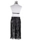 Fashion Black Pu Leather Tassel Studded Single Belt