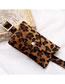 Fashion Coffee Leopard Faux Horsehair Flock Flock Crossbody Bag