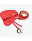 Fashion China Red Belt Buckle Geometric Flap Belt Belt Bag
