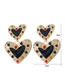 Fashion Yellow Alloy Irregular Heart Diamond Earrings