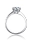 Fashion Silver Silver Plated White Gold Mozanne Diamond Silver Ring