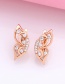 Fashion Rose Gold Geometric Shell Diamond Earrings