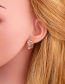 Fashion Rose Gold Geometric Shell Diamond Earrings