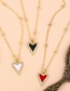 Fashion Black Love Diamond Drop Bead Necklace