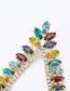 Fashion Golden Drop-shaped Alloy Cutout Earrings With Diamonds