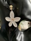 Fashion White Petal Alloy Enamel And Diamond Stud Earrings