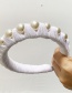 Fashion White Bright Silk Pearl Braid Thin-edged Hair Hoop