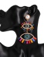 Fashion Color Pearl Eye Cutout Stud Earrings With Rhinestones