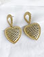 Fashion Golden Alloy Hollow Love Stud Earrings