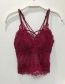 Fashion Red Lace Trim Hollow Camisole