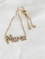 Fashion Golden Cubic Zircon Braided Wire Alphabet Mama Earrings