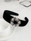 Fashion Black Fabric Rhinestone Pearl Flower Headband