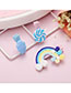 Fashion Blue Rainbow Cloud Lollipop Hair Clip Set