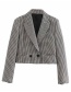 Fashion Black And White Houndstooth Double-breasted Short Suit