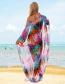 Fashion Color Chiffon Feather Belted Plus Size Maxi Dress