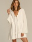 Fashion White Wrinkled Tether Long Sleeve Coat