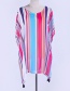 Fashion Color Color Stripe Chiffon Four Corners Hanging Shirt Swimwear