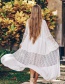 Fashion White Long Cotton Cardigan With Lace And Belt