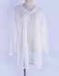 Fashion White Lace Cutout Long Sleeve Dress