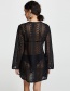 Fashion Black Lace Cutout Long Sleeve Dress