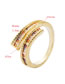 Fashion Golden Cubic Zircon Opening Adjustable Ring