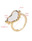 Fashion White Gold-plated Love Heart Geometric Open Ring