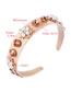 Fashion Fuchsia Wide-edged Diamond-pearl Flower Geometry Hoop