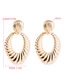 Fashion Oval Gold Metal Irregular Embossed Geometric Earrings