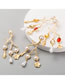 Fashion Color Dendrite Alloy Palm Flower With Resin Diamond Imitation Pearl Earrings