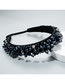 Fashion Black Crystal Braided Geometric Non-slip Headband