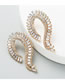 Fashion Brown Geometric C-shaped Diamond Earrings