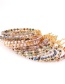 Fashion Yellow Flat Faceted Natural Stone Mixed Color Beaded Copper Plated Real Gold Bracelet