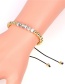 Fashion Brown Faceted Crystal Beads Braided Copper Beads Adjustable Bracelet