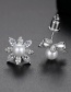 Fashion Platinum Silver-plated Brass Flower Earrings With Diamonds