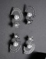 Fashion Platinum Cubic Zirconia Pearl Geometric Earrings