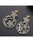Fashion Platinum Xingyue Hollow Copper Studded Stud Earrings