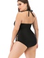 Fashion Black Halter Cutout Plus Size One-piece Swimsuit