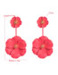 Fashion White Inlay Alloy Flower Long Earrings
