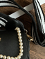 Fashion Black Pu Pearl Bee Worm Shoulder Diagonal Bag