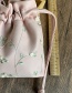 Fashion Pink Pu Embroidery Bucket Bag