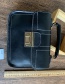 Fashion Black Pu Lock Portable Messenger Bag
