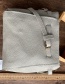 Fashion Light Grey Pu Bucket Bag Shoulder Bag