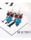 Fashion Blue Owl Diamond Earrings Necklace Set