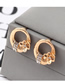 Fashion Gold Small Flower Diamond Earrings Necklace Ring Bracelet Set