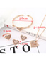 Fashion Gold Love Diamond Earrings Necklace Ring Bracelet Set