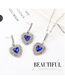 Fashion Green Heart-studded Necklace Earring Set